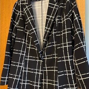 SHEIN 2 pc suit 1X Black & White Plaid Blazer & pants